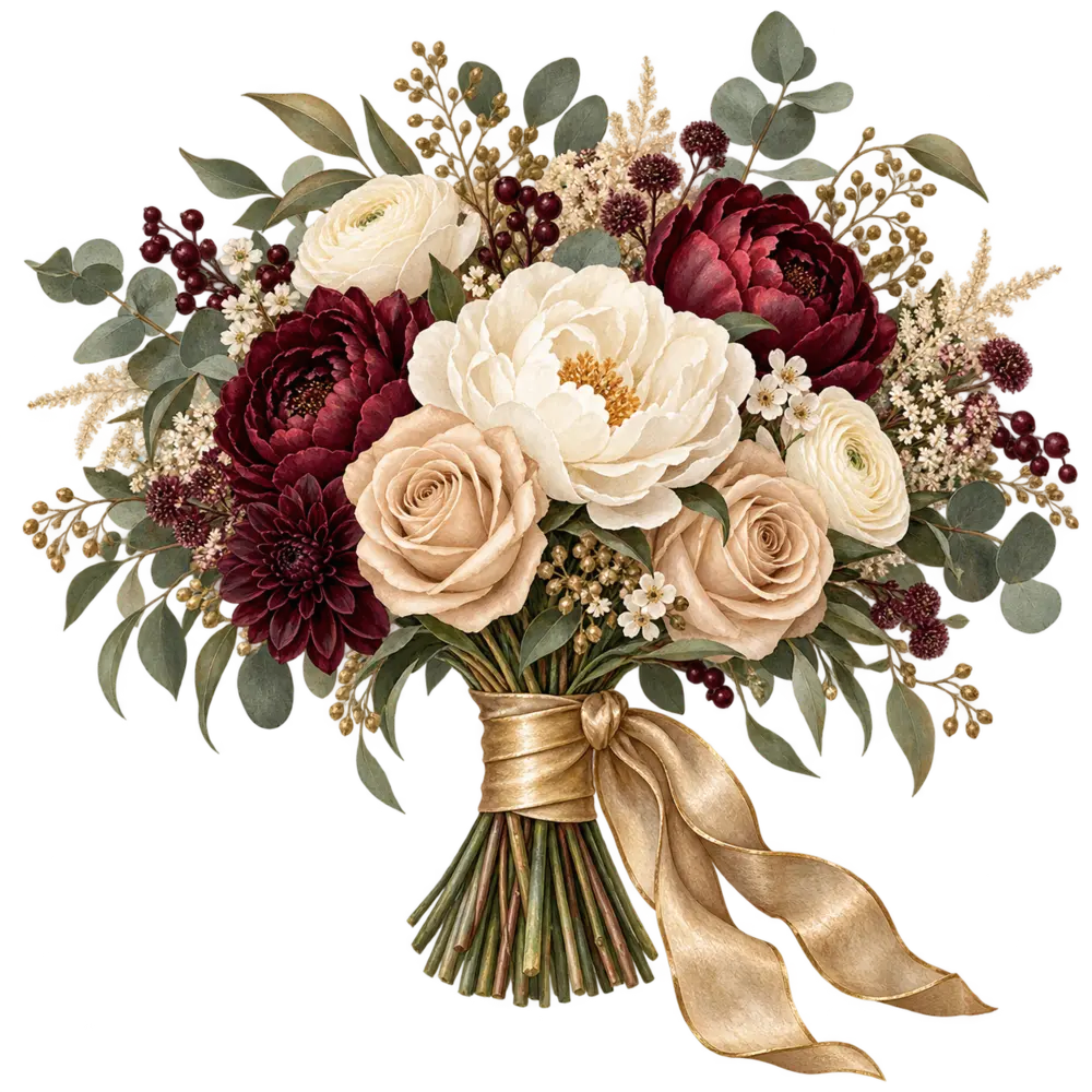 Ilustração de Buquê de flores da noiva