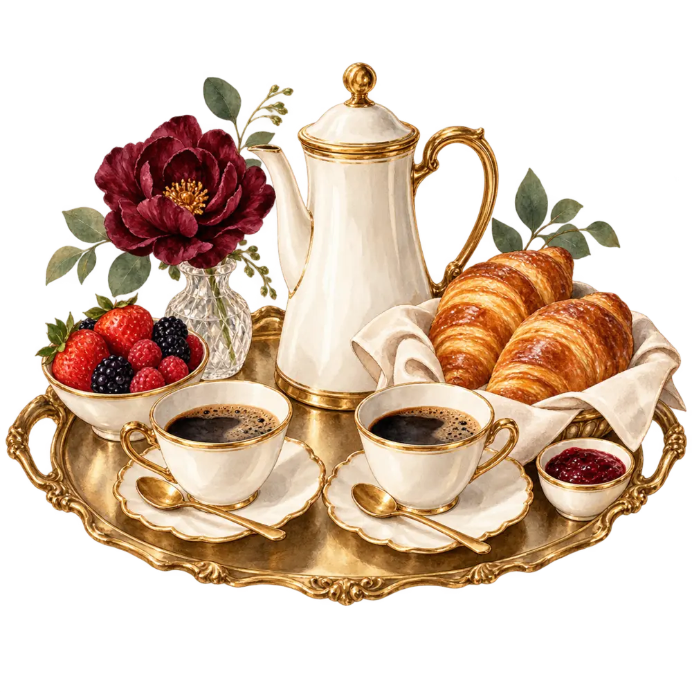 Ilustração de Café da manhã dos recém-casados