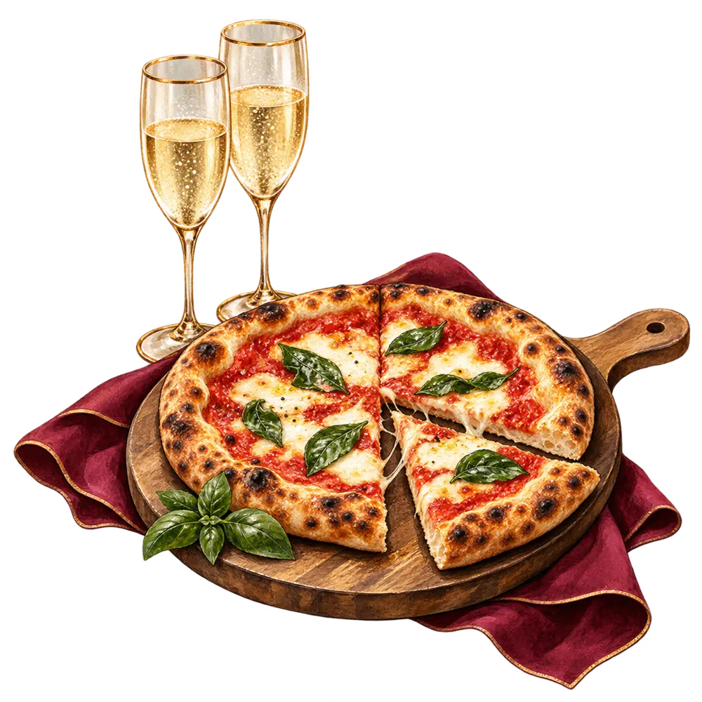 Ilustração de Primeira pizza de domingo